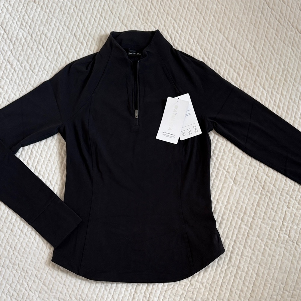 Athleta Salutation Half Zip in Black